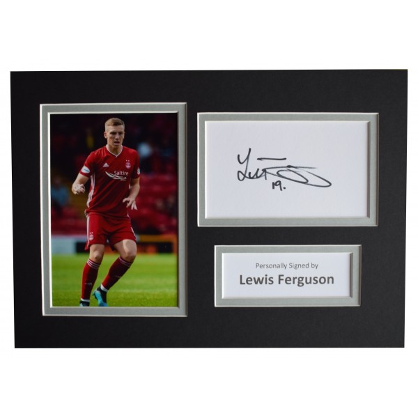 Lewis Ferguson Signed Autograph A4 photo display Aberdeen Sport AFTAL COA