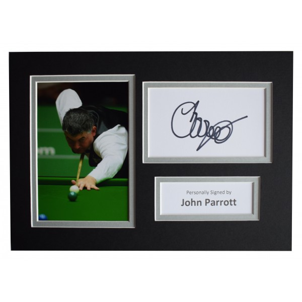 John Parrott Signed Autograph A4 photo display Snooker Sport AFTAL COA