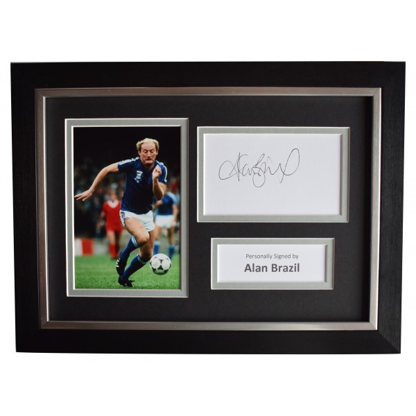 Alan Brazil Signed A4 Framed Autograph Photo Display Ipswich Town AFTAL COA