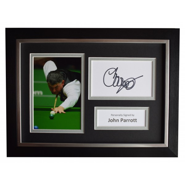 John Parrott Signed A4 Framed Autograph Photo Display Snooker Sport AFTAL COA