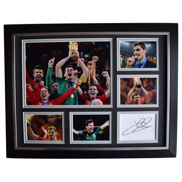 Iker Casillas Signed Autograph 16x12 framed photo display Spain Football COA Perfect Gift Memorabilia	