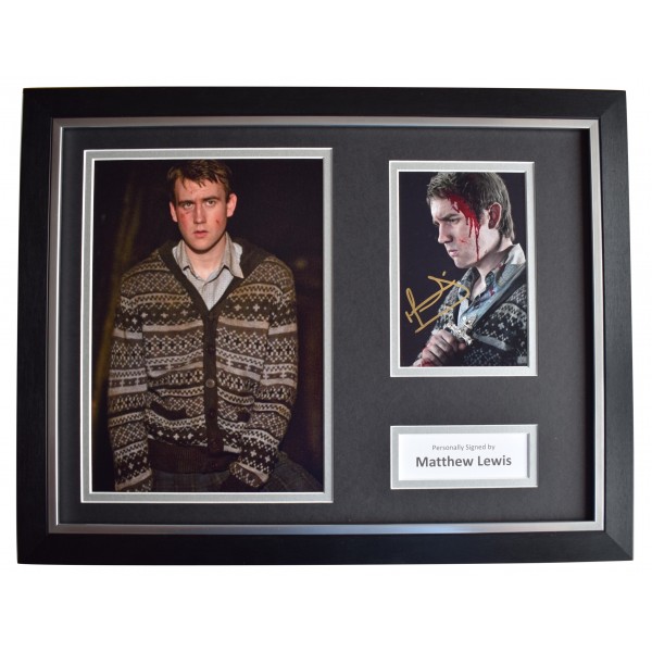Matthew Lewis Signed Autograph 16x12 framed photo display Harry Potter AFTAL COA Perfect Gift Memorabilia	