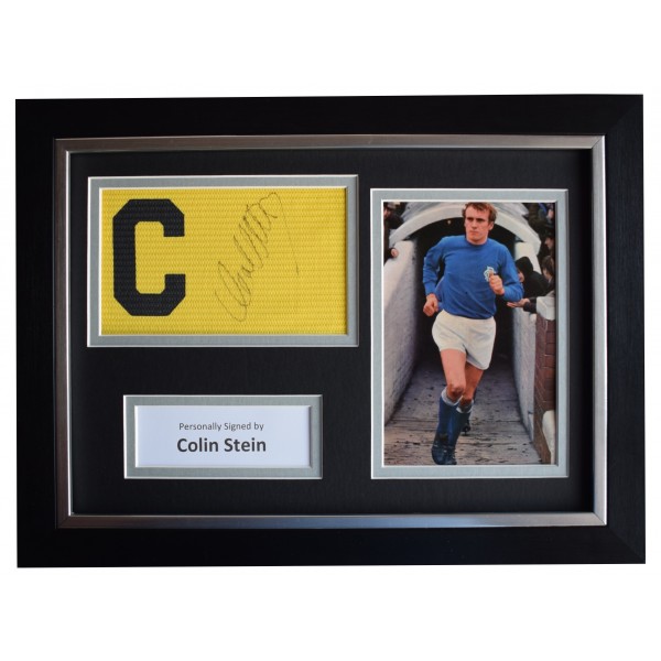 Colin Stein Signed FRAMED Captains Armband A4 Photo Display Rangers AFTAL COA Perfect Gift Memorabilia