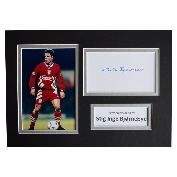 Stig Inge Bjørnebye Signed Autograph A4 photo display Liverpool Football AFTAL Perfect Gift Memorabilia