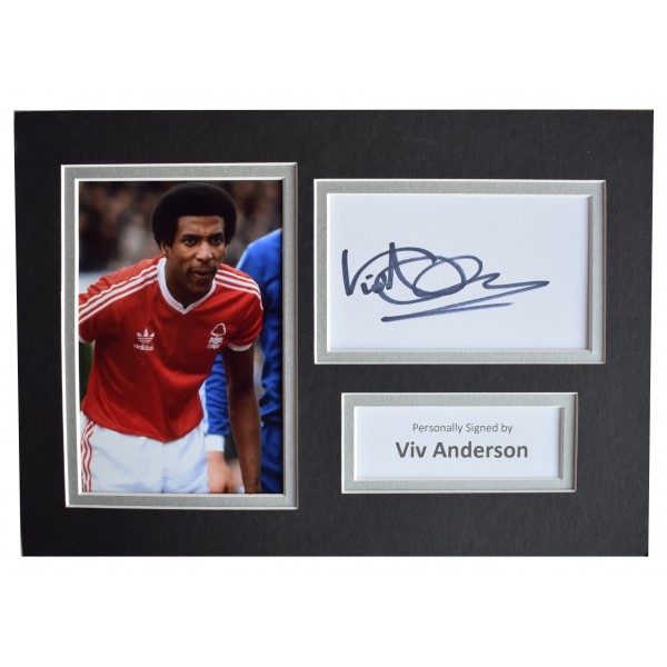 Viv Anderson Signed Autograph A4 photo display Notts Forest AFTAL COA Perfect Gift Memorabilia