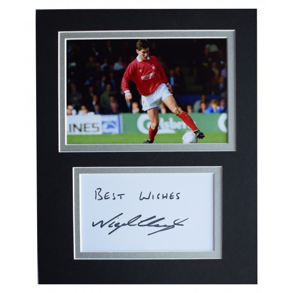 Nigel Clough Signed Autograph 10x8 photo display Notts Forest AFTAL COA Perfect Gift Memorabilia		