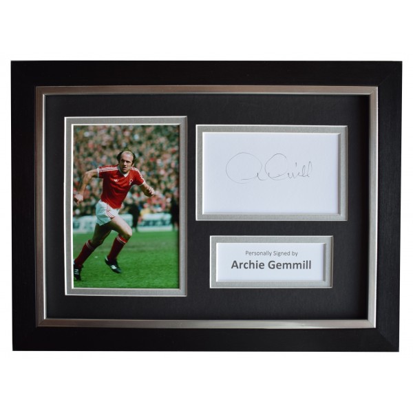 Archie Gemmill Signed A4 Framed Autograph Photo Display Notts Forest  AFTAL COA Perfect Gift Memorabilia	