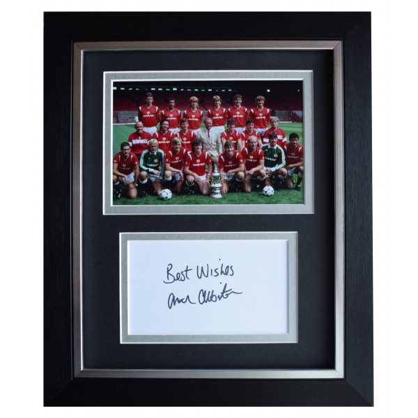 Arthur Albiston Signed 10x8 Framed Autograph Photo Display Man Utd AFTAL COA Perfect Gift Memorabilia	