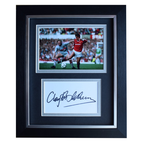 Clayton Blackmore Signed 10x8 Framed Autograph Photo Display Man Utd AFTAL COA Perfect Gift Memorabilia	