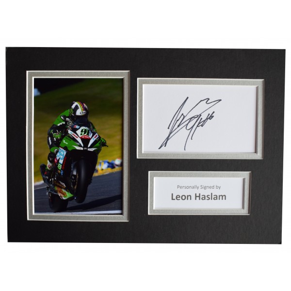 Leon Haslam Signed Autograph A4 photo display Superbikes Memorabilia AFTAL COA Perfect Gift Memorabilia