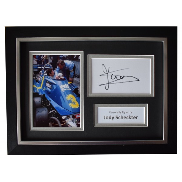 Jody Scheckter Signed A4 Framed Autograph Photo Display Formula 1 AFTAL COA  Perfect Gift Memorabilia	