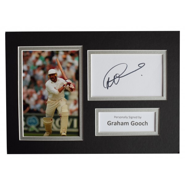 Graham Gooch Signed Autograph A4 photo display England Cricket Sport AFTAL COA Perfect Gift Memorabilia