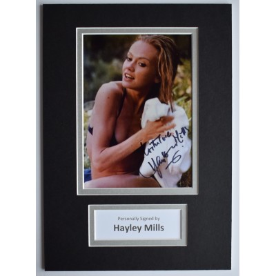 Hayley Mills Signed Autograph A4 photo mount display Pollyanna Film TV AFTAL COA Perfect Gift Memorabilia