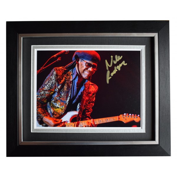 Nile Rodgers Signed 10x8 Framed Autograph Photo Display Music Chic Le Freak COA Perfect Gift Memorabilia