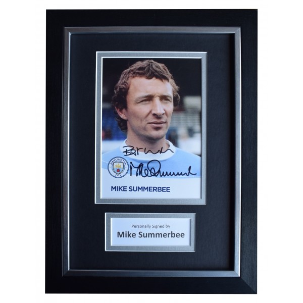 Mike Summerbee Signed A4 Framed Autograph Photo Display Man City Football COA Perfect Gift Memorabilia	
