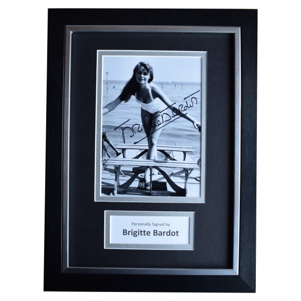 Brigitte Bardot Signed A4 Framed Autograph Photo Display Film Icon AFTAL COA Perfect Gift Memorabilia	