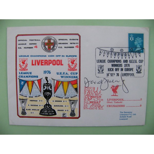 DAVID FAIRCLOUGH SIGNED AUTOGRAPH FIRST DAY COVER FDC LIVERPOOL V CRUSADERS COA   PERFECT GIFT