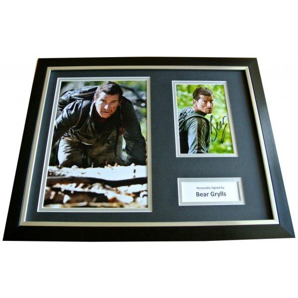 BEAR GRYLLS Signed FRAMED Photo Autograph 16x12 Display ESCAPE FROM HELL TV COA   PERFECT GIFT
