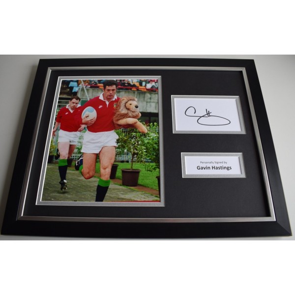 Gavin Hastings SIGNED FRAMED Photo Autograph 16x12 display British Lions AFTAL & COA Memorabilia PERFECT GIFT 