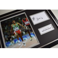 Haile Gebrselassie SIGNED FRAMED Photo Autograph 16x12 display Athletics AFTAL & COA Memorabilia PERFECT GIFT 
