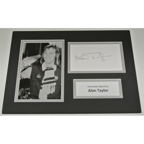 Alan Taylor Signed Autograph A4 photo mount display West Ham United AFTAL COA SPORT Memorabilia PERFECT GIFT 