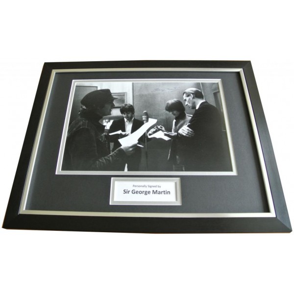 Sir George Martin Signed A4 Framed Photo Display Beatles Autograph Memorabilia 