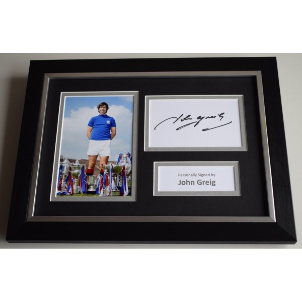 John Greig Signed A4 FRAMED photo Autograph display Rangers Football PROOF  AFTAL & COA Memorabilia PERFECT GIFT 