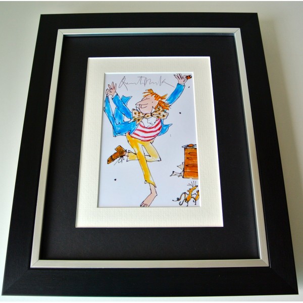 Quentin Blake SIGNED 10X8 FRAMED Photo Autograph Display Roald Dahl Art COA Perfect Gift