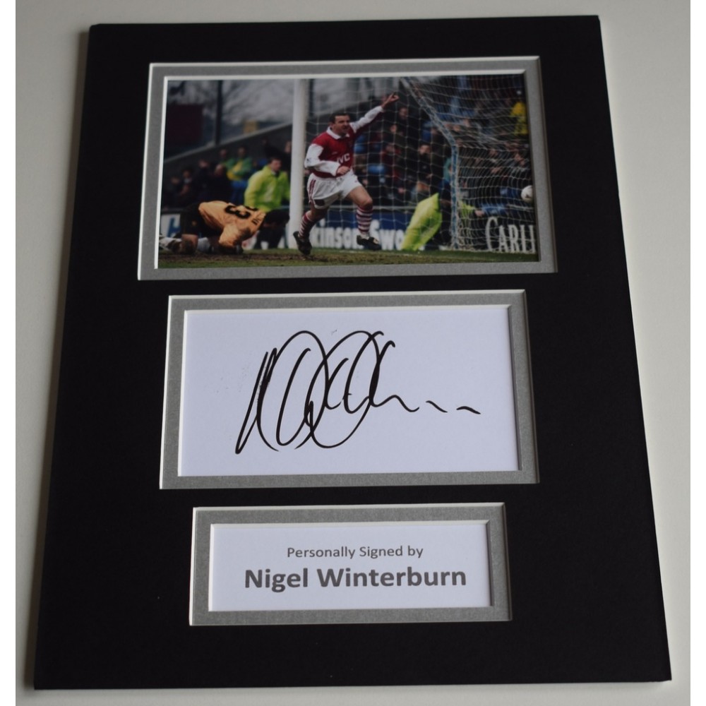 Nigel Winterburn Signed A4 Photo Arsenal Autograph Display Memorabilia COA 