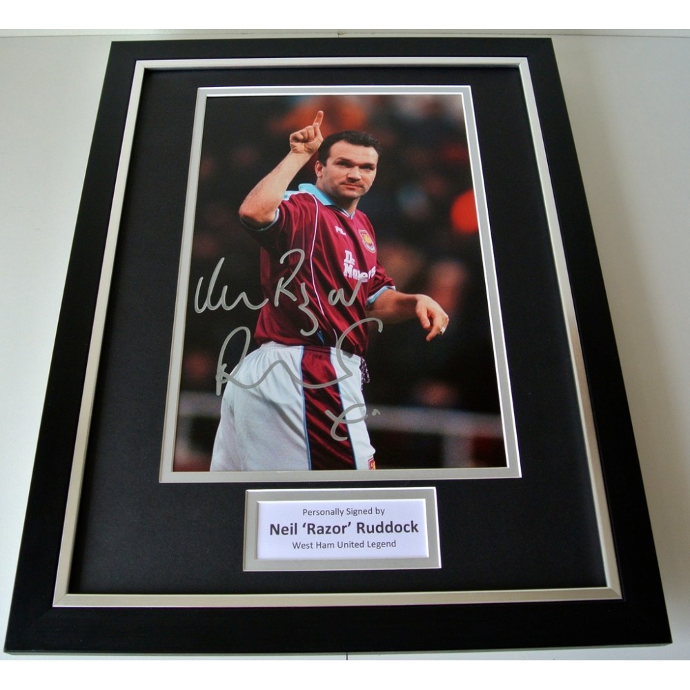 Neil Ruddock Signed Autograph 16x12 photo display West Ham Utd Football & COA 