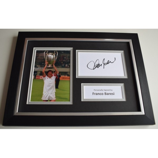 Franco Baresi Signed A4 FRAMED photo Autograph display AC Milan Football  COA & AFTAL Memorabilia   perfect gift