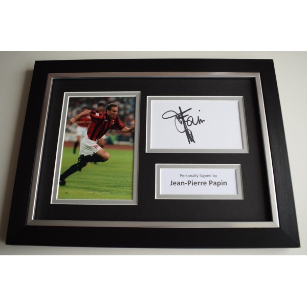 Jean Pierre Papin Signed A4 FRAMED photo Autograph display AC Milan Football  COA & AFTAL Memorabilia   perfect gift