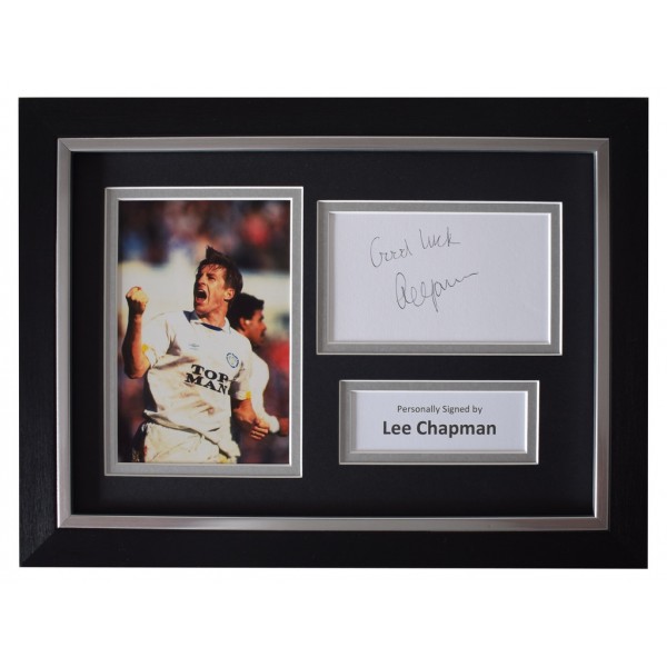 Lee Chapman SIGNED A4 FRAMED Autograph Photo Display Leeds United  AFTAL  COA Memorabilia PERFECT GIFT