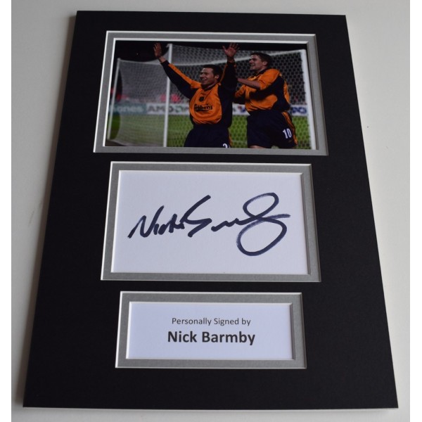 Nick Barmby Signed Autograph A4 photo display Liverpool Football  Memorabilia  AFTAL & COA perfect gift