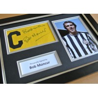 Bob Moncur Signed FRAMED Captains Armband Photo A4 Display Newcastle Utd & COA PERFECT GIFT