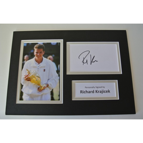 Richard Krajicek Signed Autograph A4 photo mount display Tennis Sport & COA  
