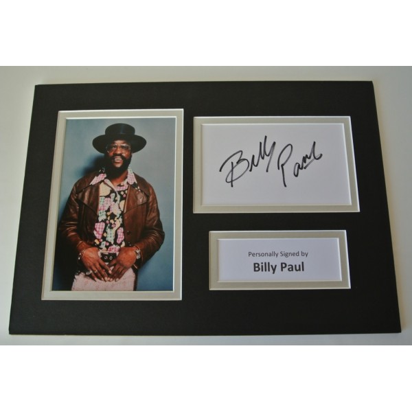 Billy Paul Signed Autograph A4 photo display Music Me & Mrs Jones  & COA  
