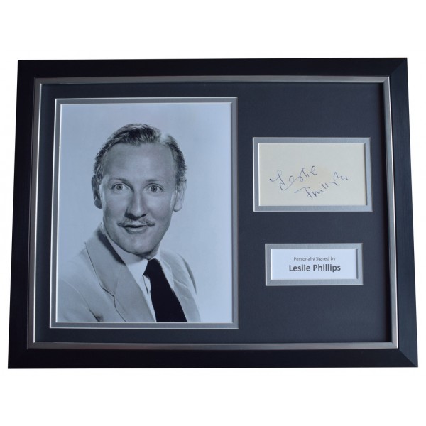 Leslie Phillips Signed FRAMED Photo Autograph 16x12 display Carry On TV  AFTAL  COA Memorabilia PERFECT GIFT