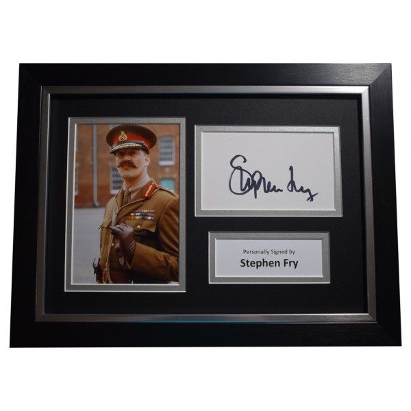 Stephen Fry SIGNED A4 FRAMED Autograph Photo Display Blackadder TV  AFTAL  COA Memorabilia PERFECT GIFT