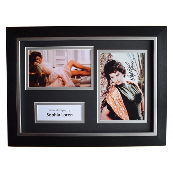 Sophia Loren SIGNED A4 FRAMED Autograph Photo Display Film Actress AFTAL  COA Memorabilia PERFECT GIFT