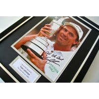 Tom Lehman SIGNED FRAMED Photo Mount Autograph 16x12 display Golf Open 1996 COA