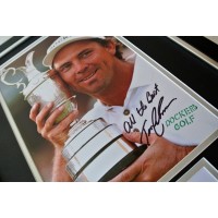 Tom Lehman SIGNED FRAMED Photo Mount Autograph 16x12 display Golf Open 1996 COA