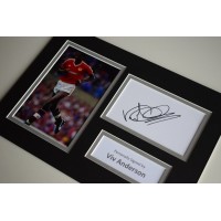 Viv Anderson Signed Autograph A4 photo mount display Manchester United AFTAL COA AFTAL MEMORABILIA