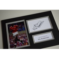 Viv Anderson Signed Autograph A4 photo mount display Manchester United AFTAL COA AFTAL MEMORABILIA