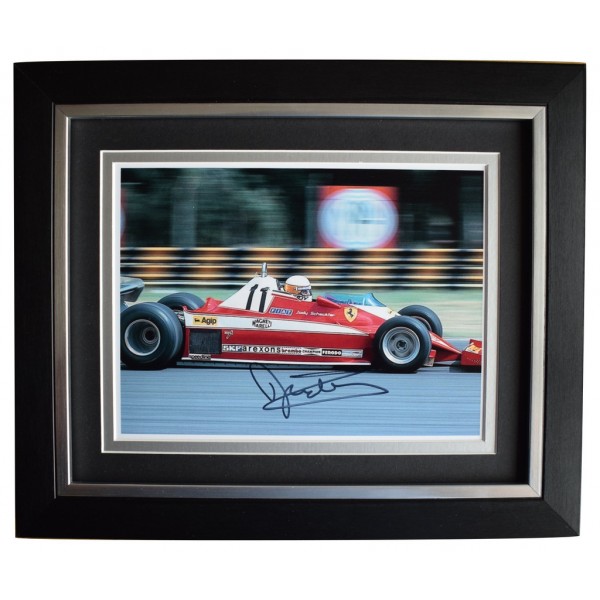 Jody Scheckter SIGNED 10x8 FRAMED Photo Autograph Display Formula 1 Sport  AFTAL  COA Memorabilia PERFECT GIFT