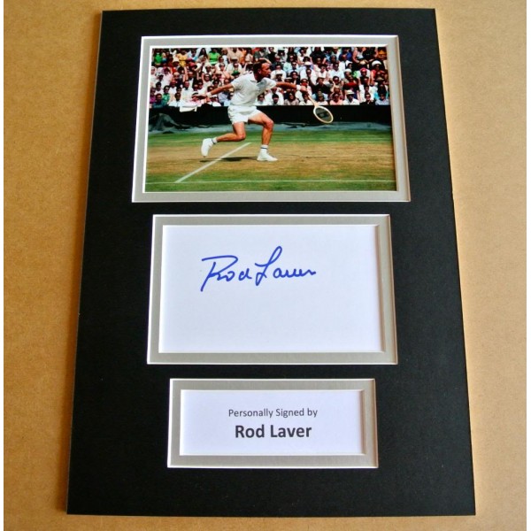 ROD LAVER HAND SIGNED AUTOGRAPH A4 PHOTO DISPLAY TENNIS CHAMPION GIFT & COA PERFECT GIFT