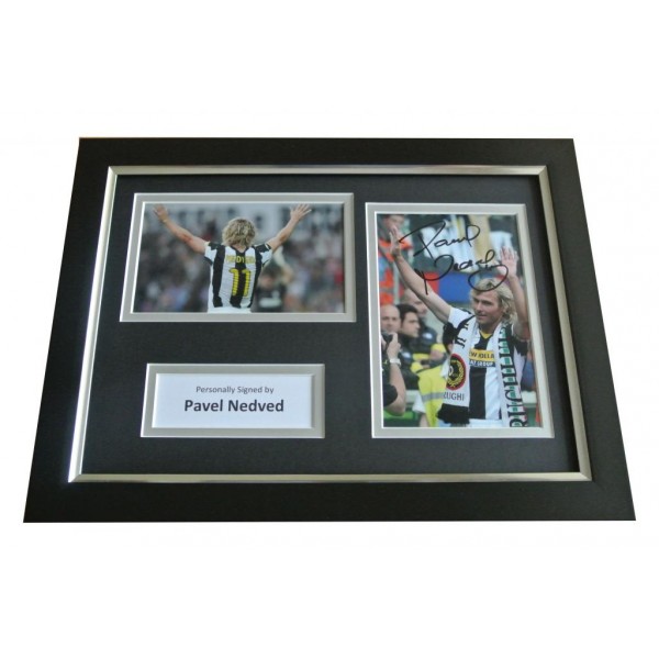 Pavel Nedved Signed A4 FRAMED Photo Autograph Display Juventus Football & COA PERFECT GIFT