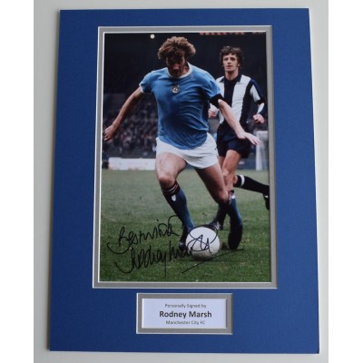 Rodney Marsh SIGNED autograph 16x12 photo display Manchester City AFTAL & COA AFTAL MEMORABILIA