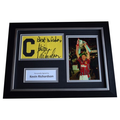 Kevin Richardson Signed FRAMED Captains Armband A4 Photo Display Aston Villa AFTAL COA Memorabilia PERFECT GIFT Kevin Richardson Signed FRAMED Captains Armband A4 Photo Display Aston Villa AFTAL COA Memorabilia PERFECT GIFT