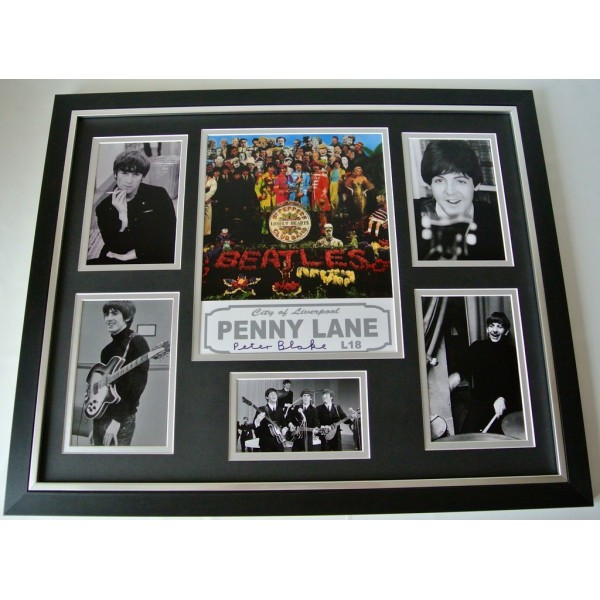 Peter Blake SIGNED FRAMED Huge Photo Autograph display Beatles Music Art COA   PERFECT GIFT 